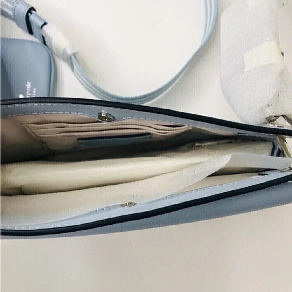 New! Kate Spade Rosie Small Flap Pebbled Leather Ocean Fog Crossbody Bag